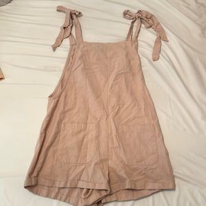 XS Tan Romper w/ tie sleeves